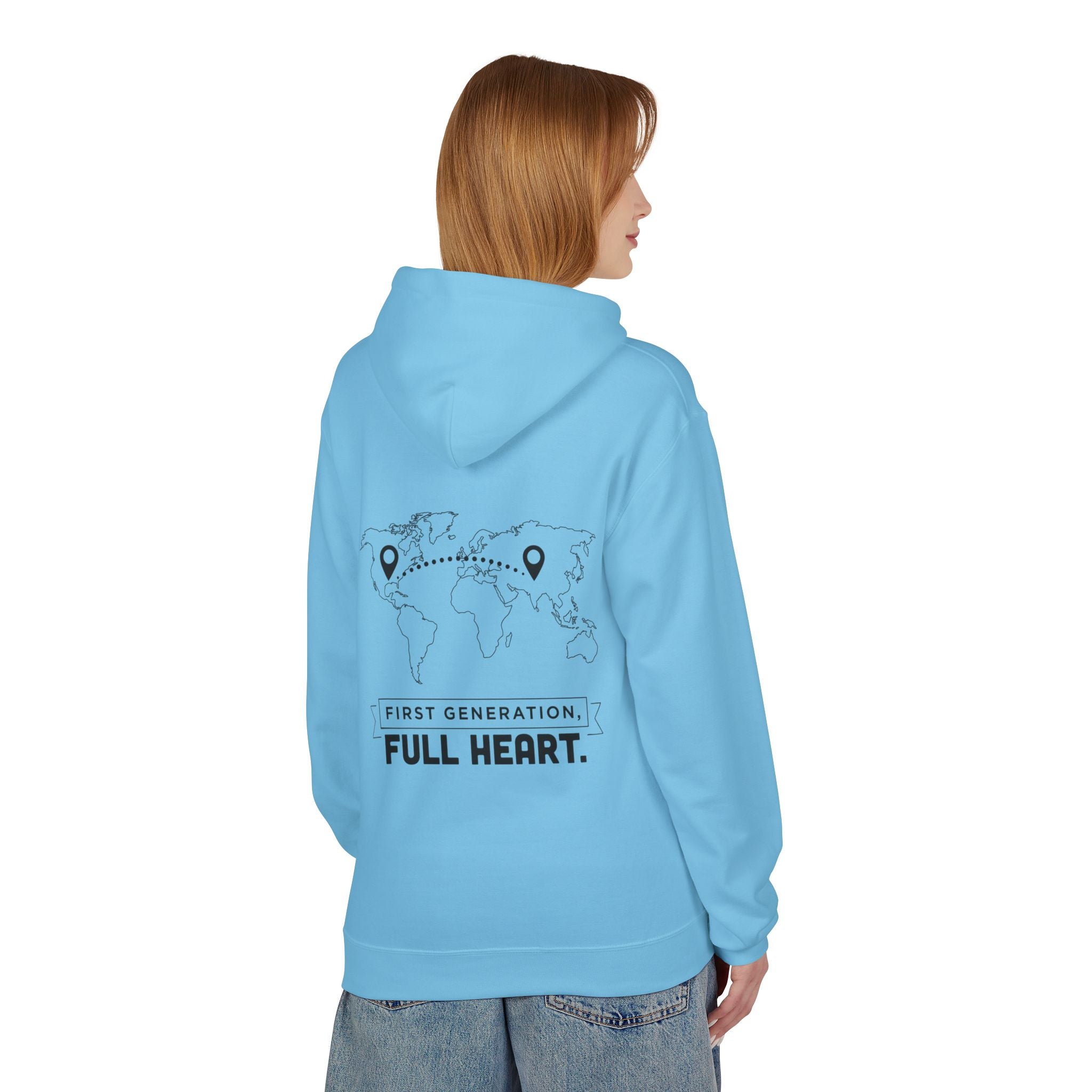 NoCrve 'First Generation, Full Heart' Hoodie — Inspirational Travel Map Pullover