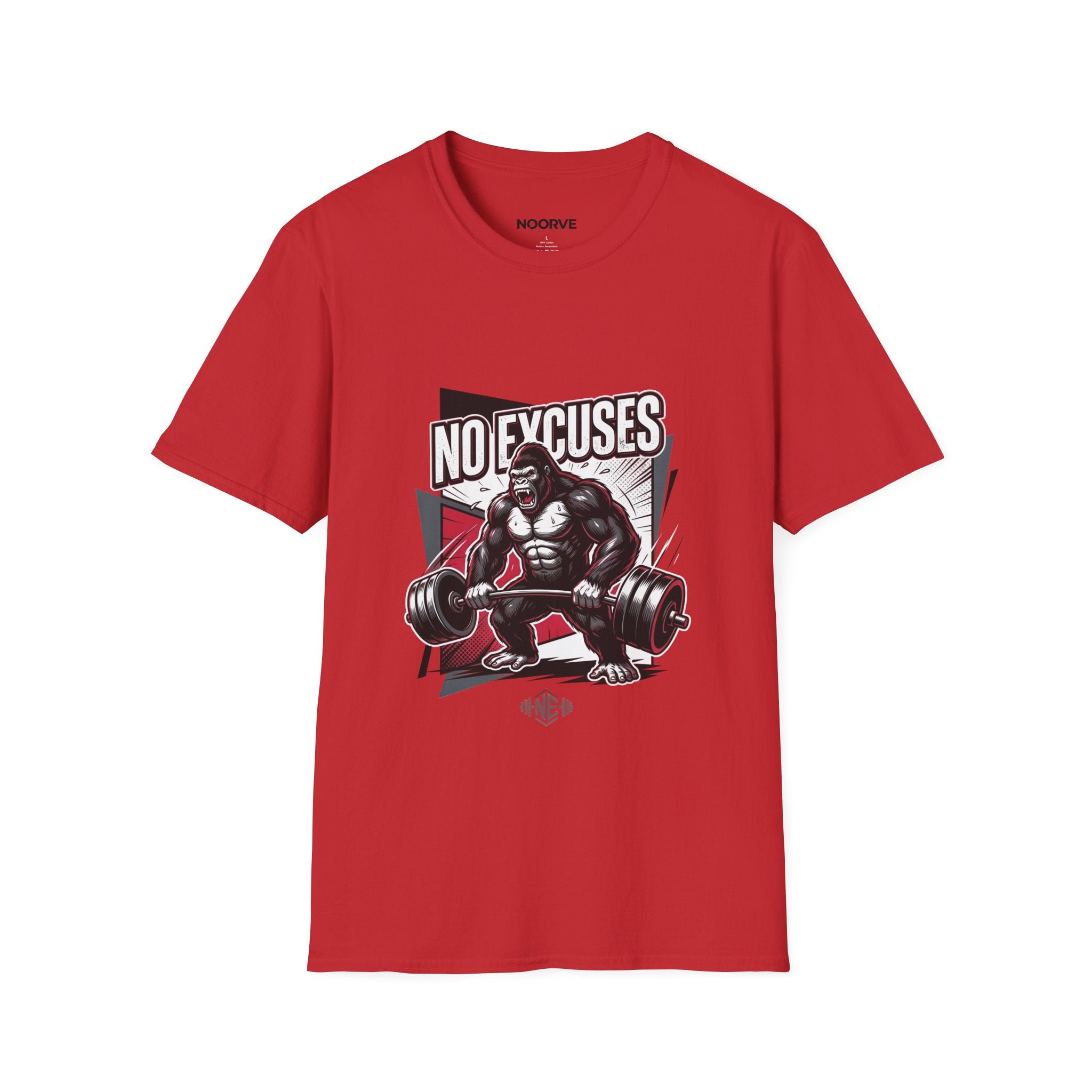 No Excuses T-Shirt — Motivational Gym Gorilla Fitness Tee