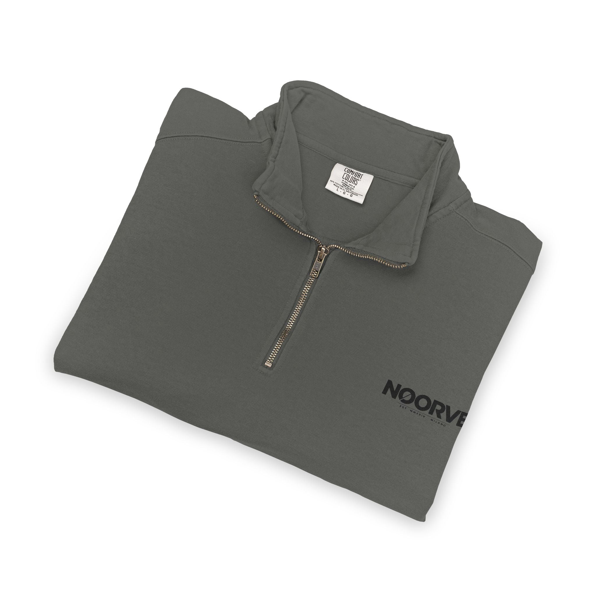 Quarter-Zip Sweatshirt — Midnight Snack Crew Raccoon Graphic | Noorve | Sweatshirt