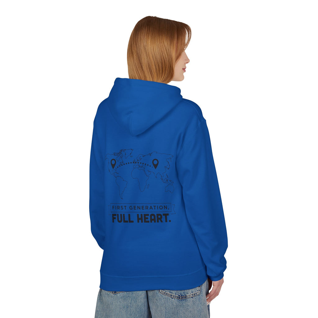 NoCrve 'First Generation, Full Heart' Hoodie — Inspirational Travel Map Pullover