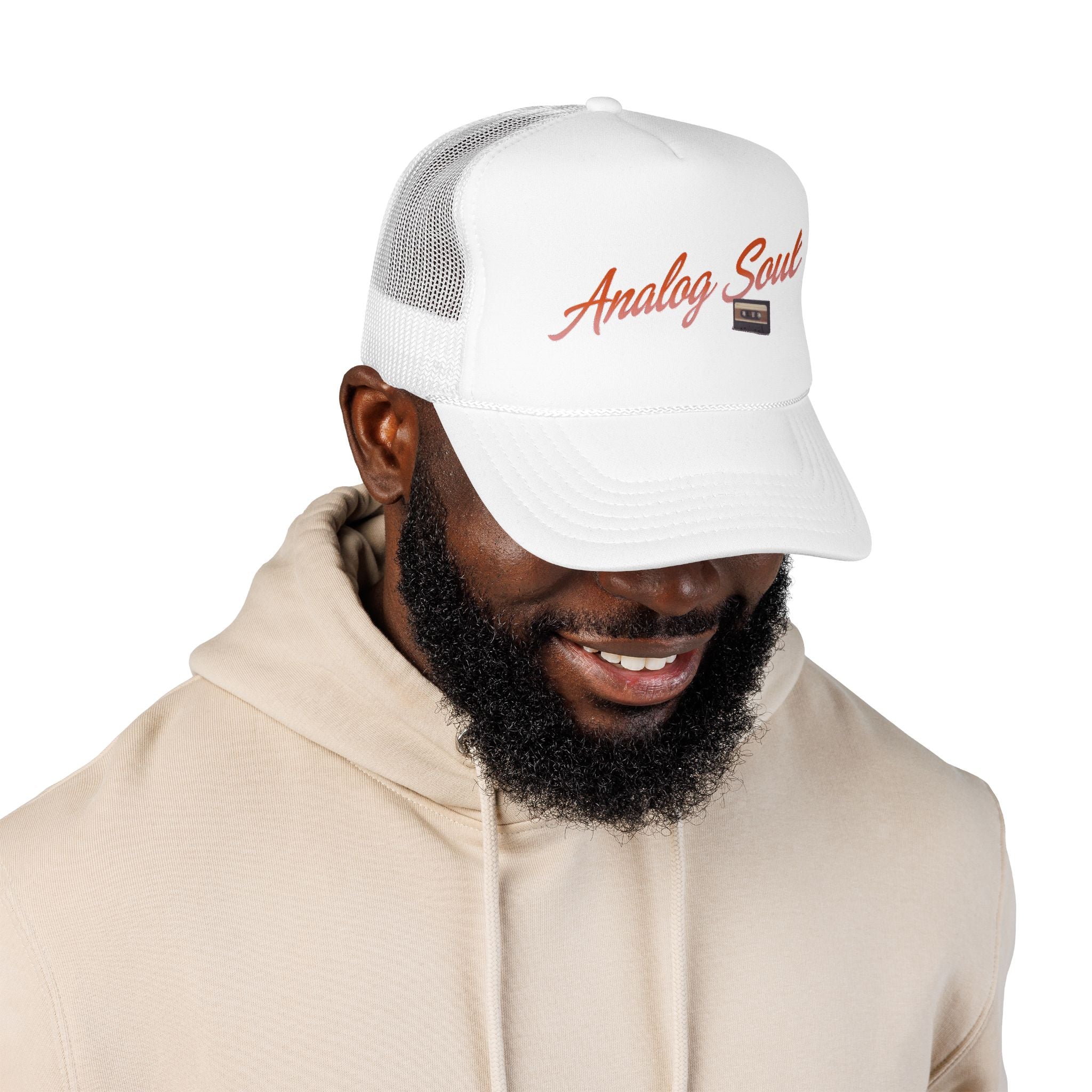 Analog Soul Trucker Hat — Retro Cassette Foam Trucker Cap