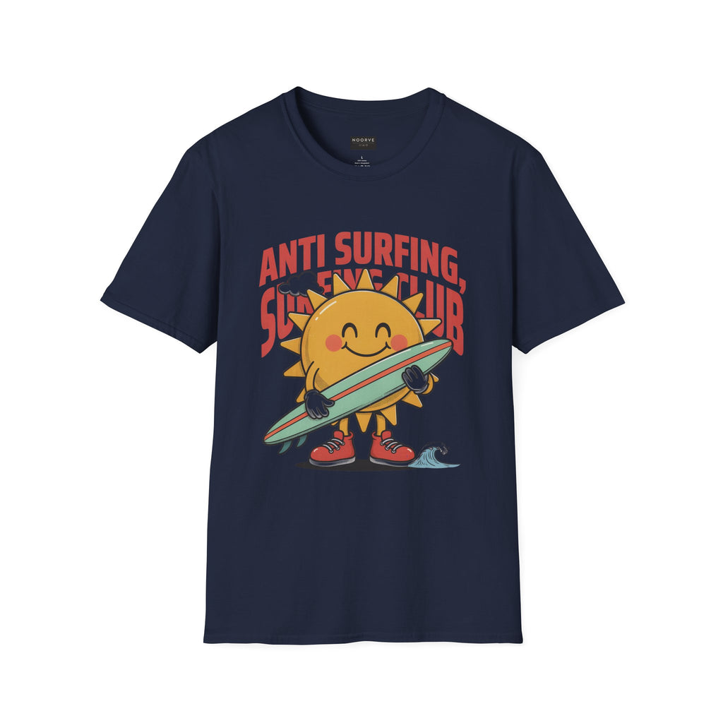 Anti Surfing Sun Club T-Shirt — Funny Retro Surfing Graphic Tee