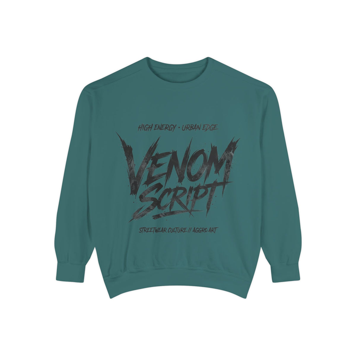 Venom Script Graphic Sweatshirt — Urban High-Energy Streetwear