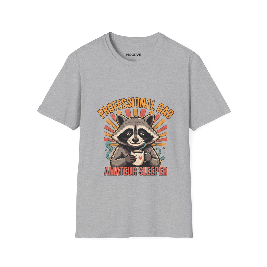 Dad T-Shirt – “Professional Dad, Amateur Sleeper” Cute Raccoon Father’s Day Tee