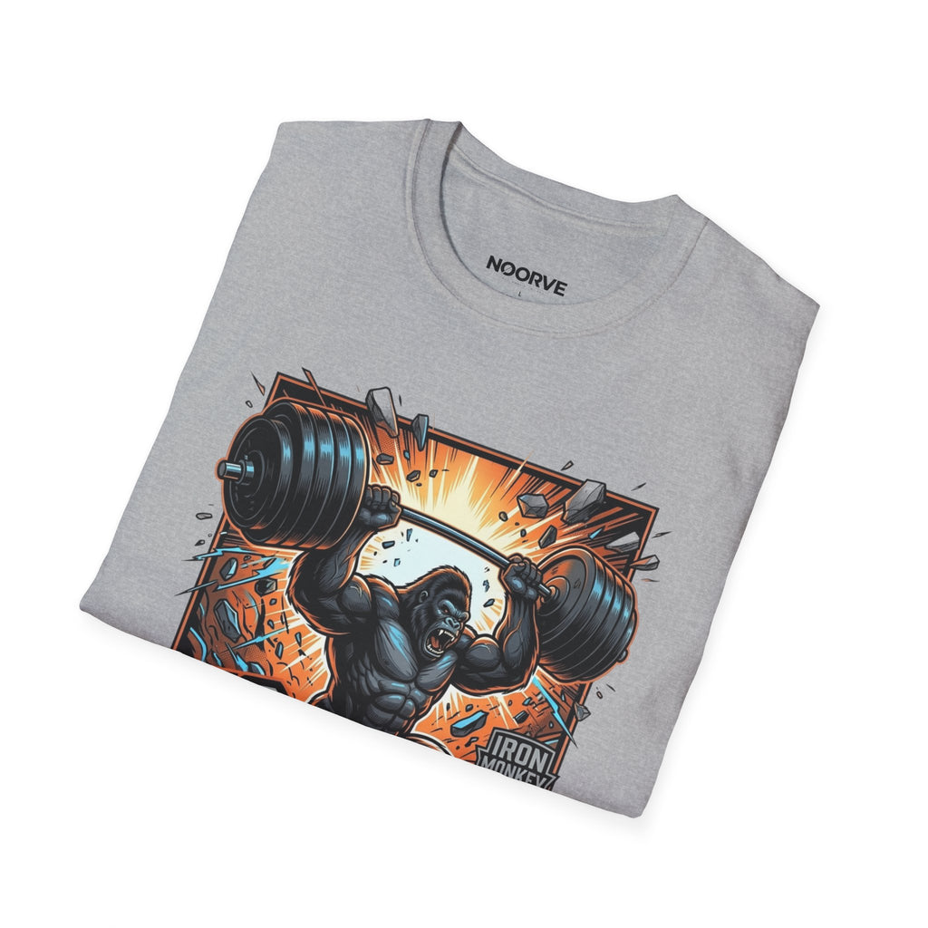 Motivational Weightlifting T-Shirt — 'No Excuses' Gorilla Gym Tee