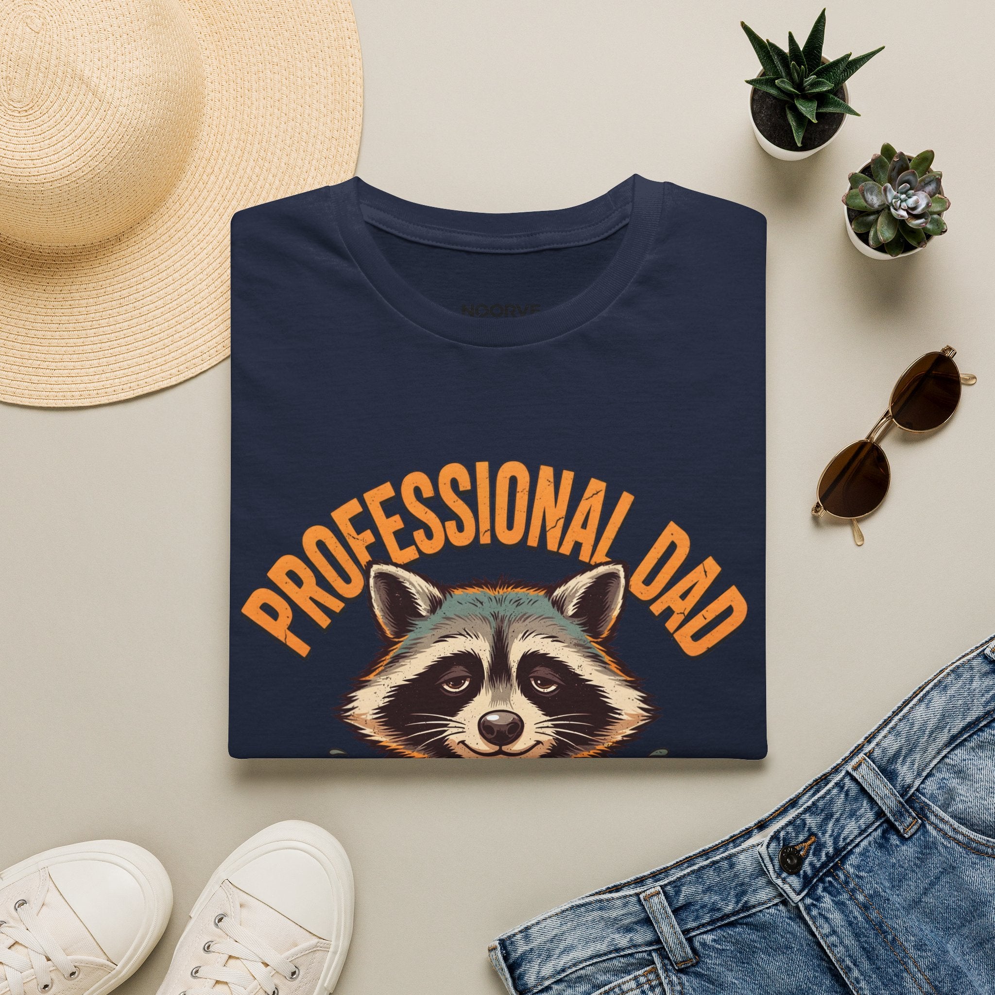 Dad T-Shirt — Professional Dad, Amateur Sleeper Raccoon Graphic Tee | Noorve | T-Shirt