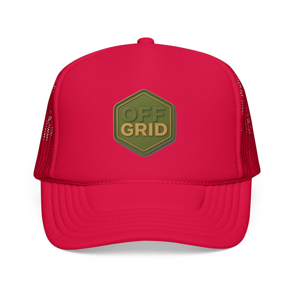 Off Grid Trucker Hat — Outdoor Adventure Foam Mesh Cap