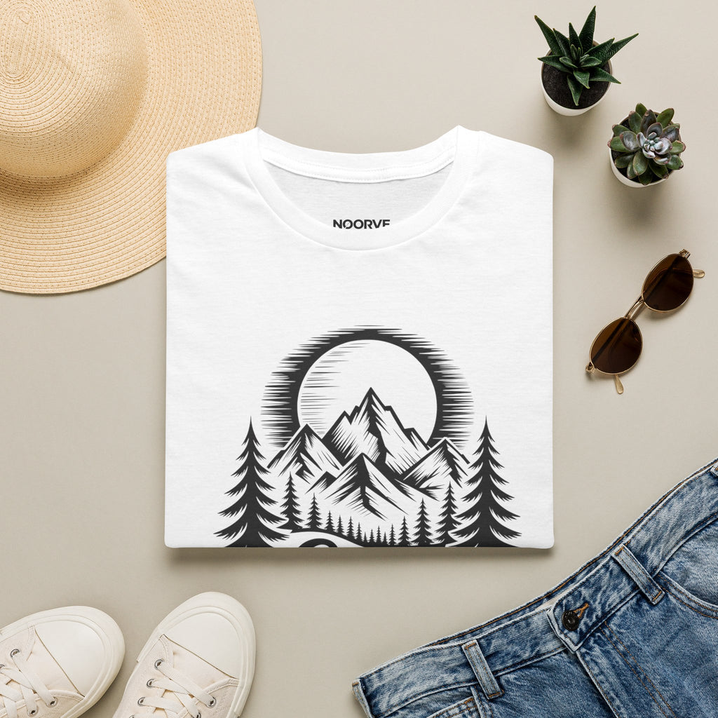 Stay Wild Mountain T‑Shirt — Adventure Graphic Tee with Mountains & Pine Trees