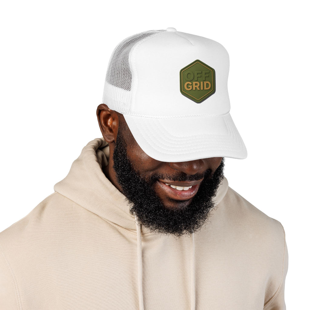 Off Grid Trucker Hat — Outdoor Adventure Foam Mesh Cap