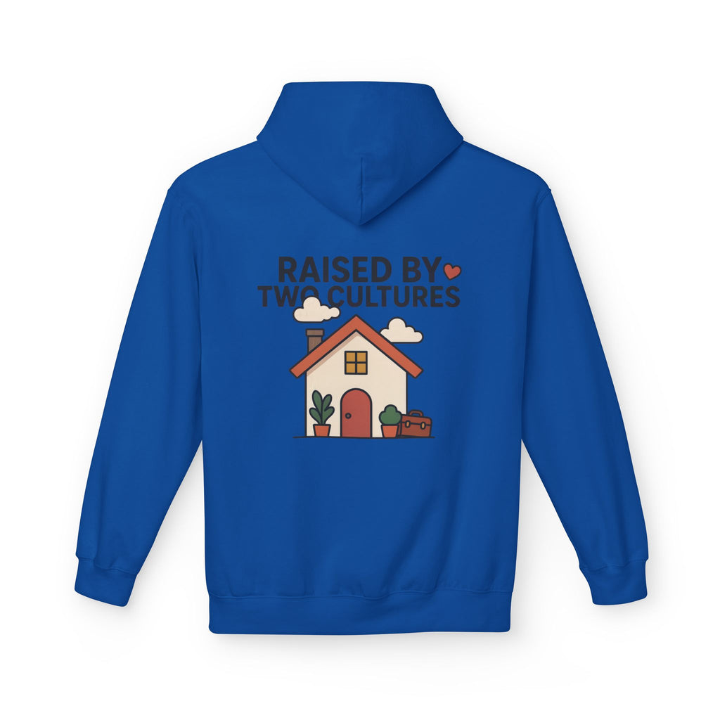 Raised by Two Cultures Hoodie — Multicultural Home Graphic Pullover