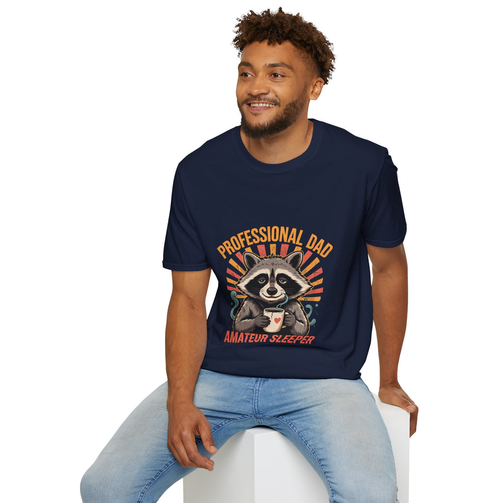 Dad T-Shirt – “Professional Dad, Amateur Sleeper” Cute Raccoon Father’s Day Tee