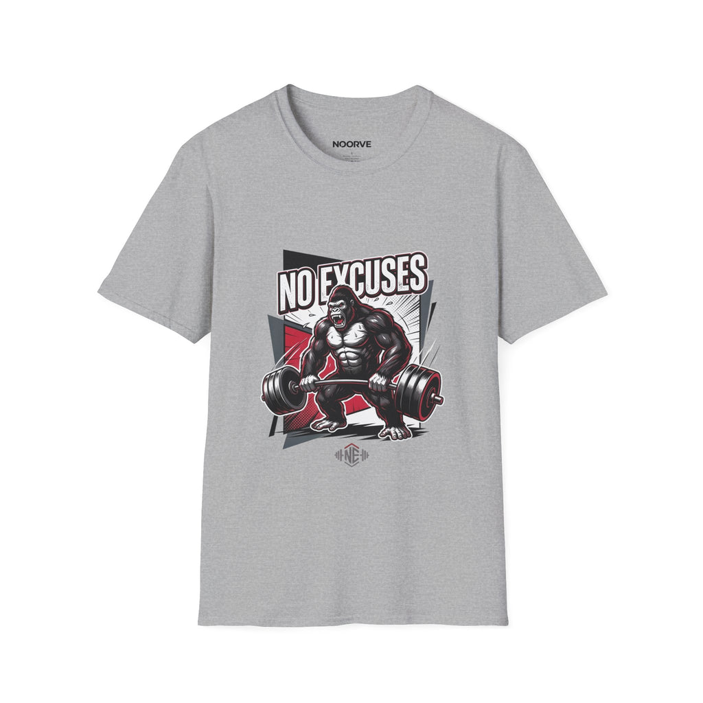No Excuses T-Shirt — Motivational Gym Gorilla Fitness Tee
