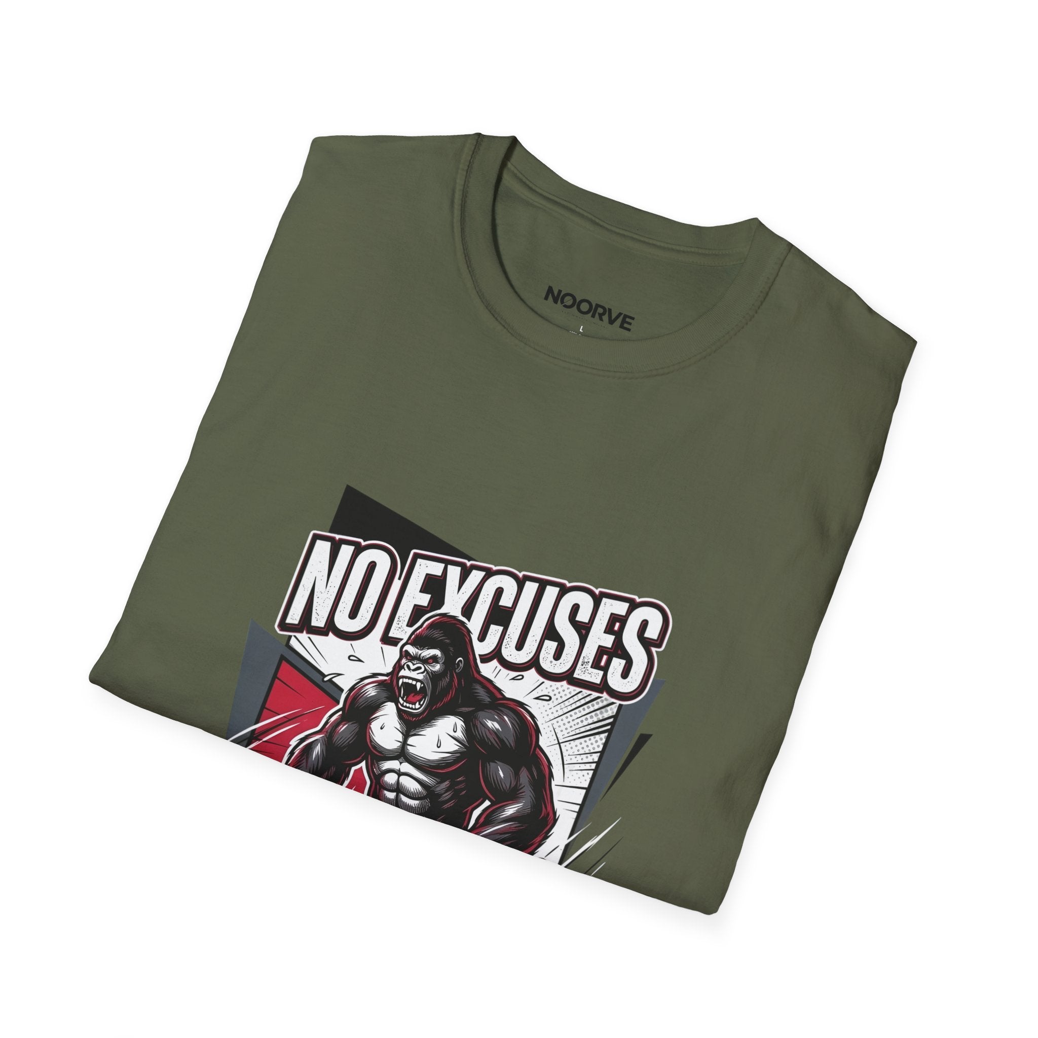 No Excuses T-Shirt — Motivational Gym Gorilla Fitness Tee
