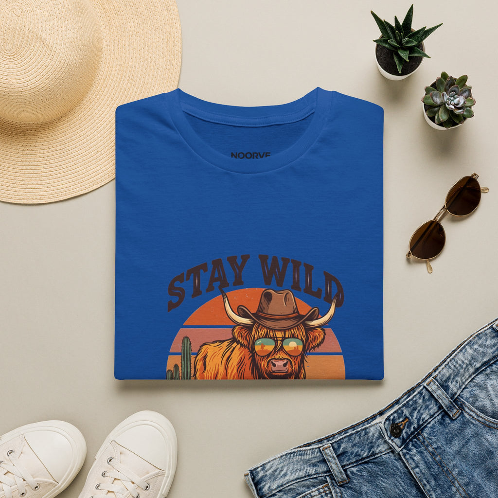 Stay Wild Longhorn T-Shirt — Retro Western Cow Skull Graphic Tee | Noorve | T-Shirt