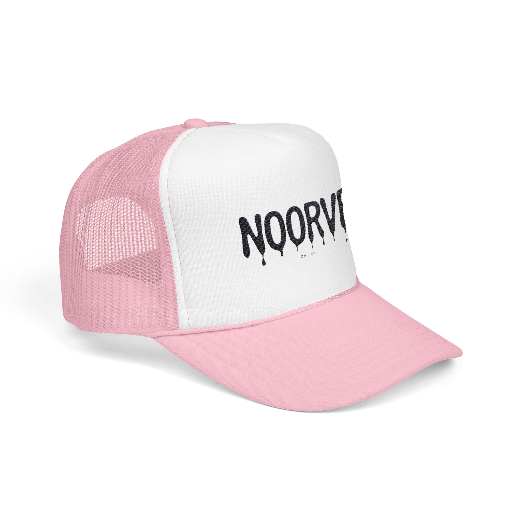 Drip Logo Trucker Hat — Noorvé Glimmer Foam Cap