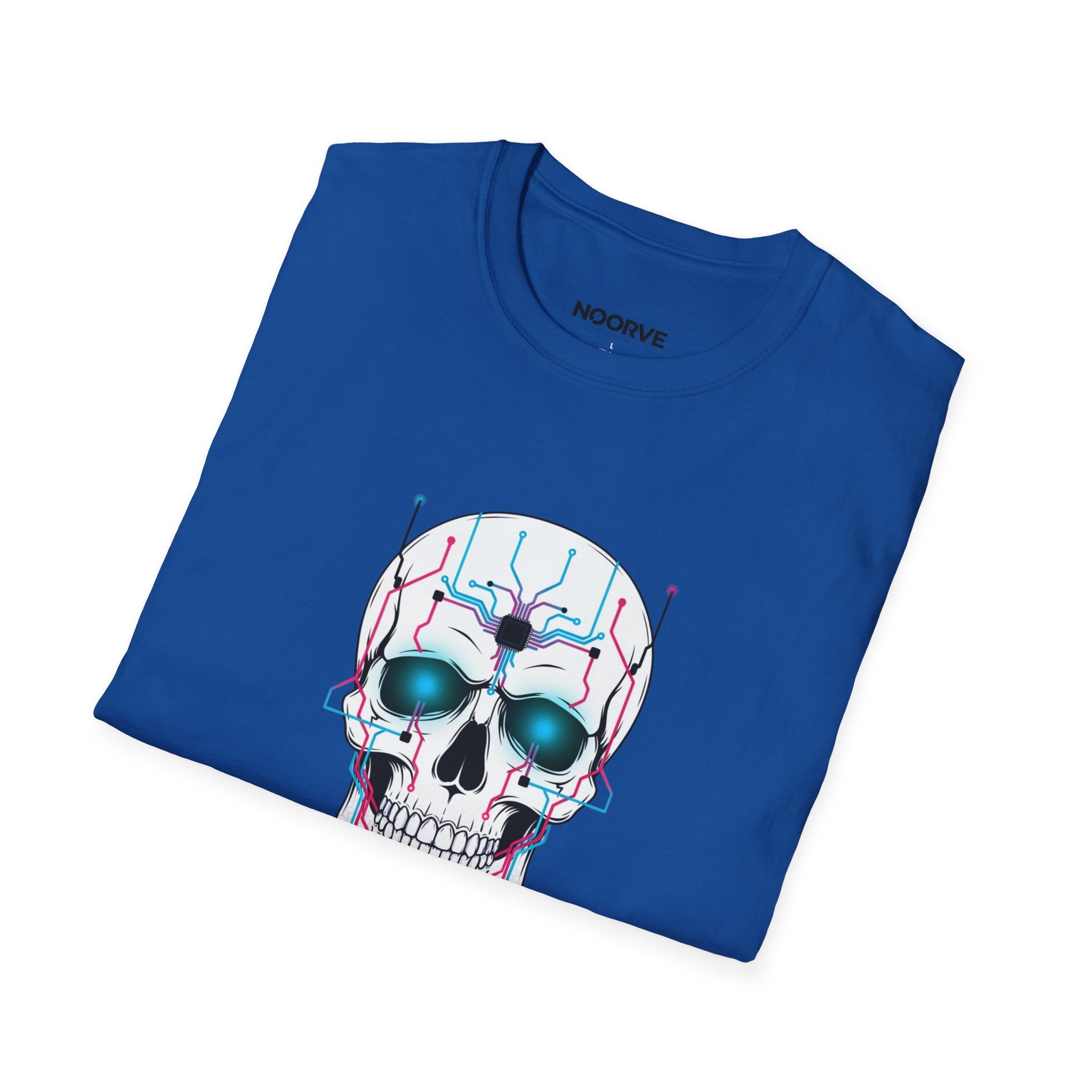 Cyber Skull T‑Shirt — 'Human Powered' Retro Futuristic Graphic Tee