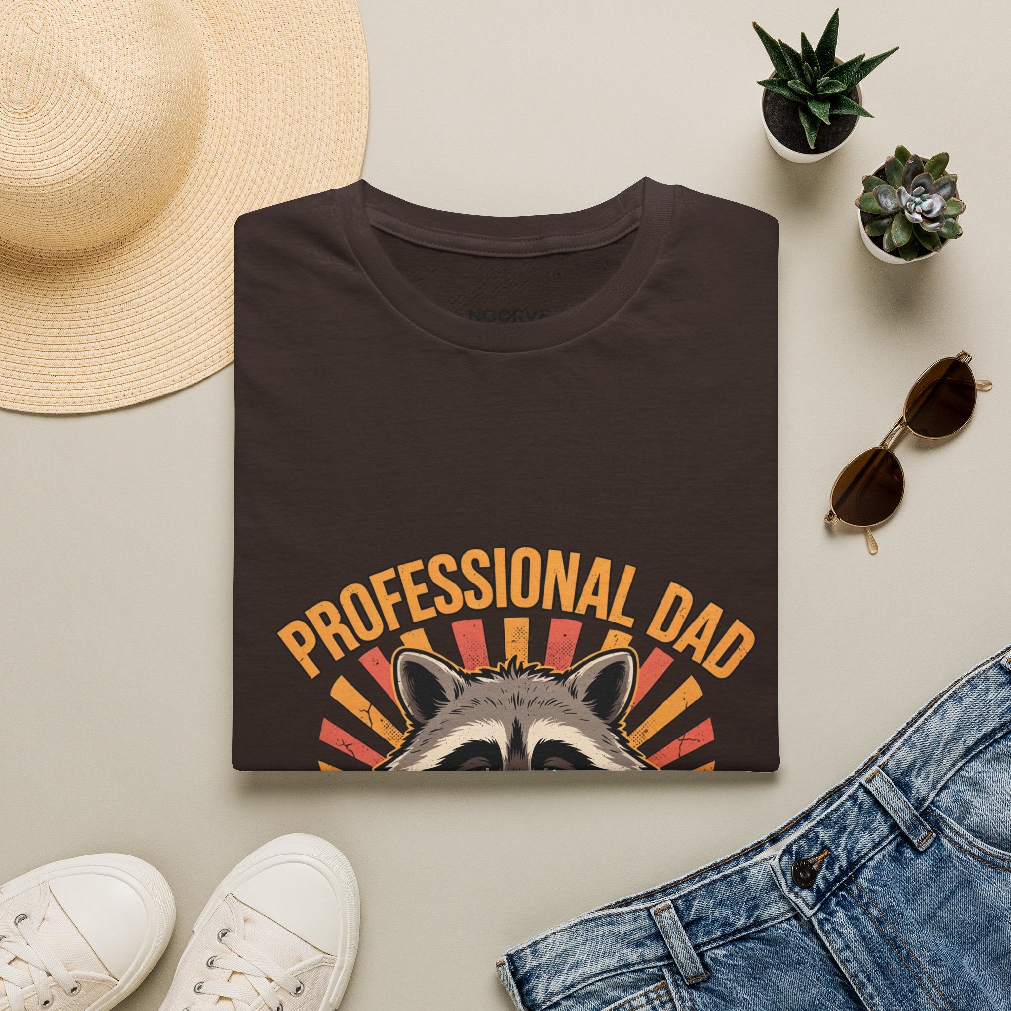 Dad T-Shirt – Professional Dad, Amateur Sleeper Cute Raccoon Father's Day Tee | Noorve | T-Shirt