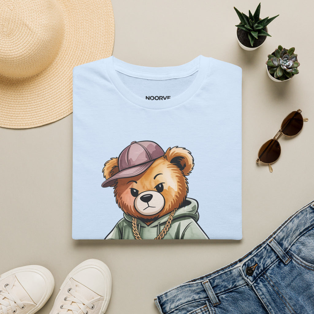 Casual Bear Graphic T-Shirt — Cool Teddy in Hoodie & Cap | Noorve | T-Shirt