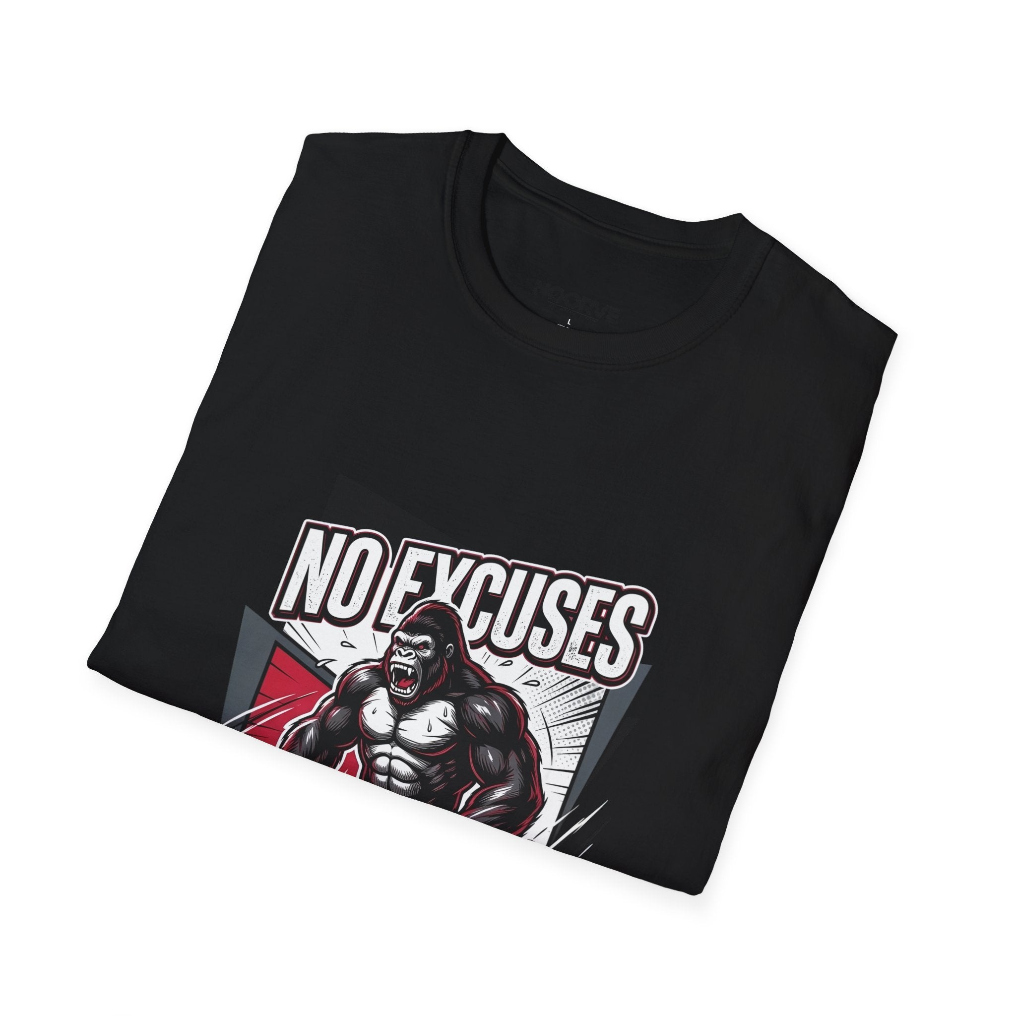 No Excuses T-Shirt — Motivational Gym Gorilla Fitness Tee