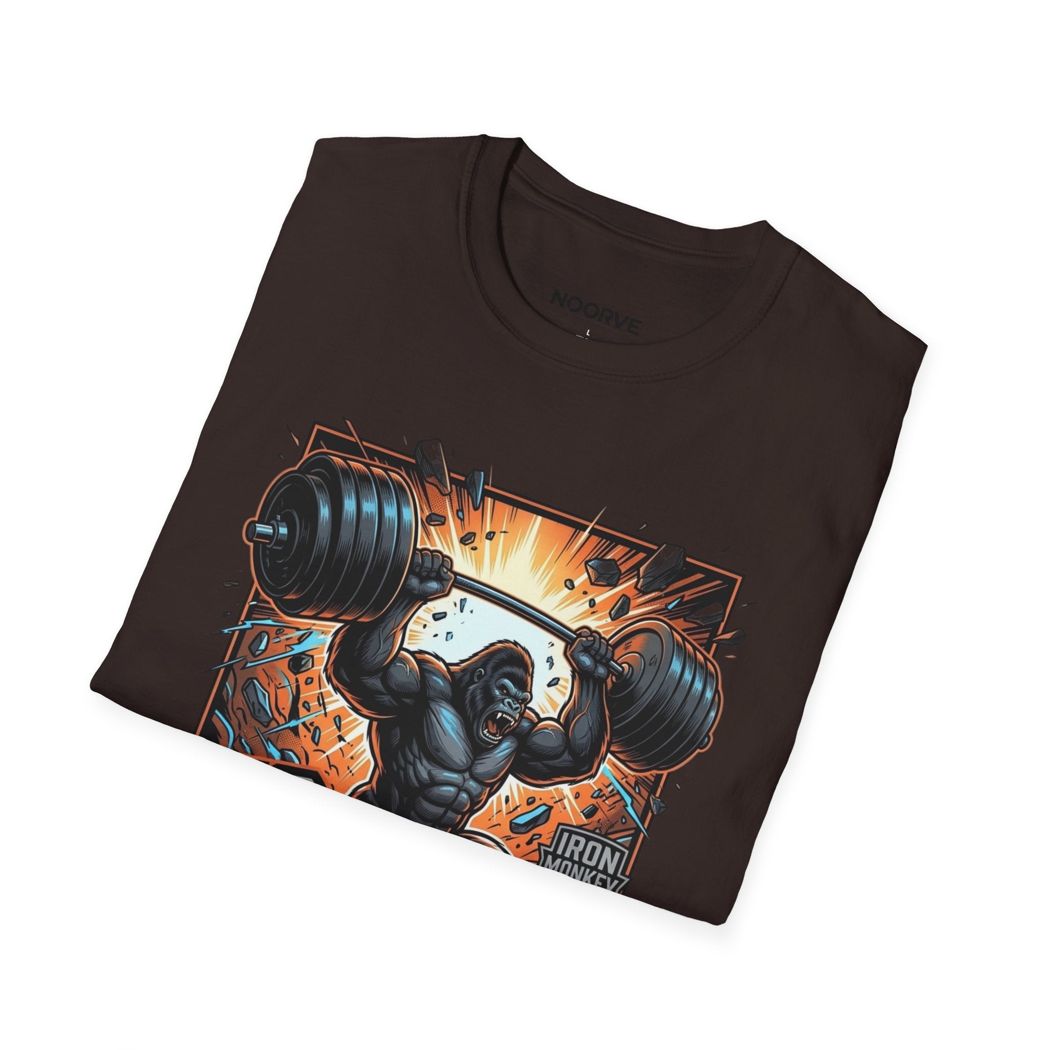 Motivational Weightlifting T-Shirt — 'No Excuses' Gorilla Gym Tee