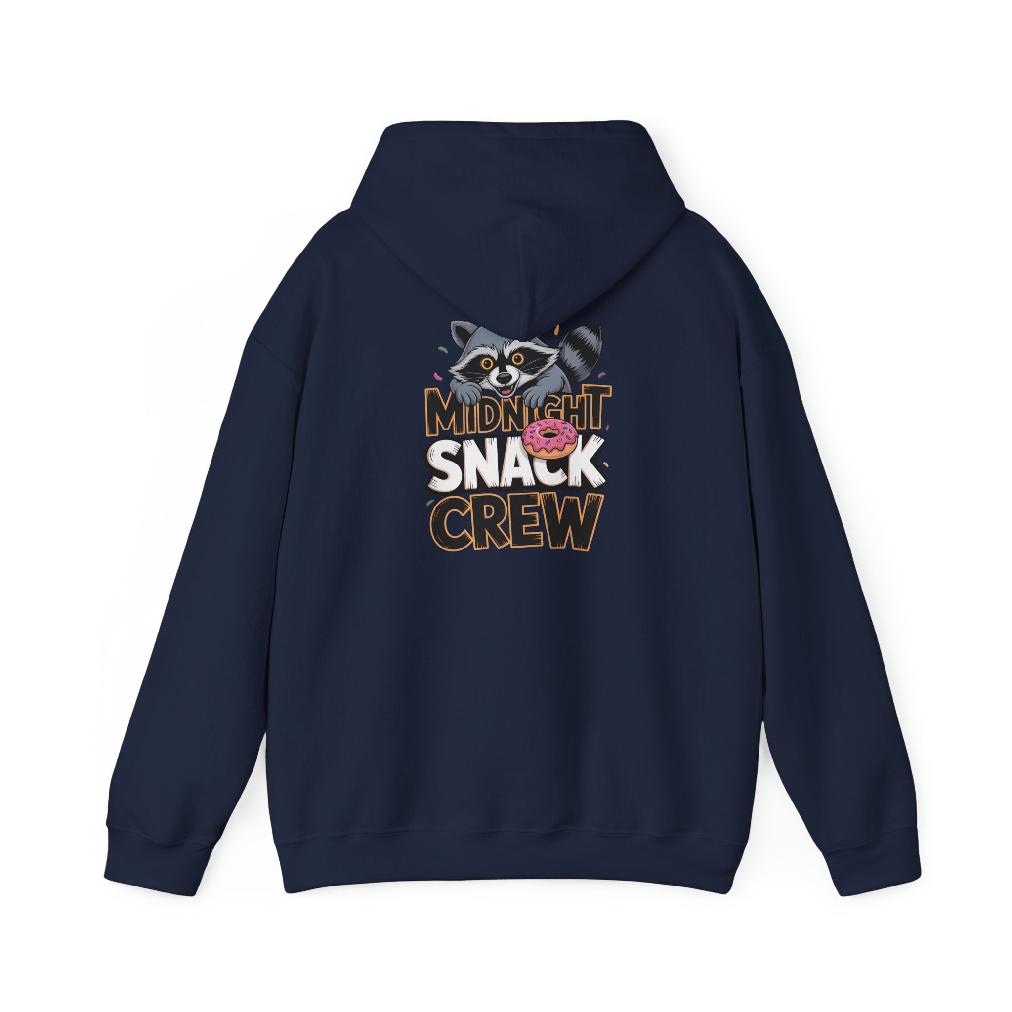 Midnight Snack Crew Hoodie — 'Wake the Sky' Raccoon Graphic Hooded Sweatshirt