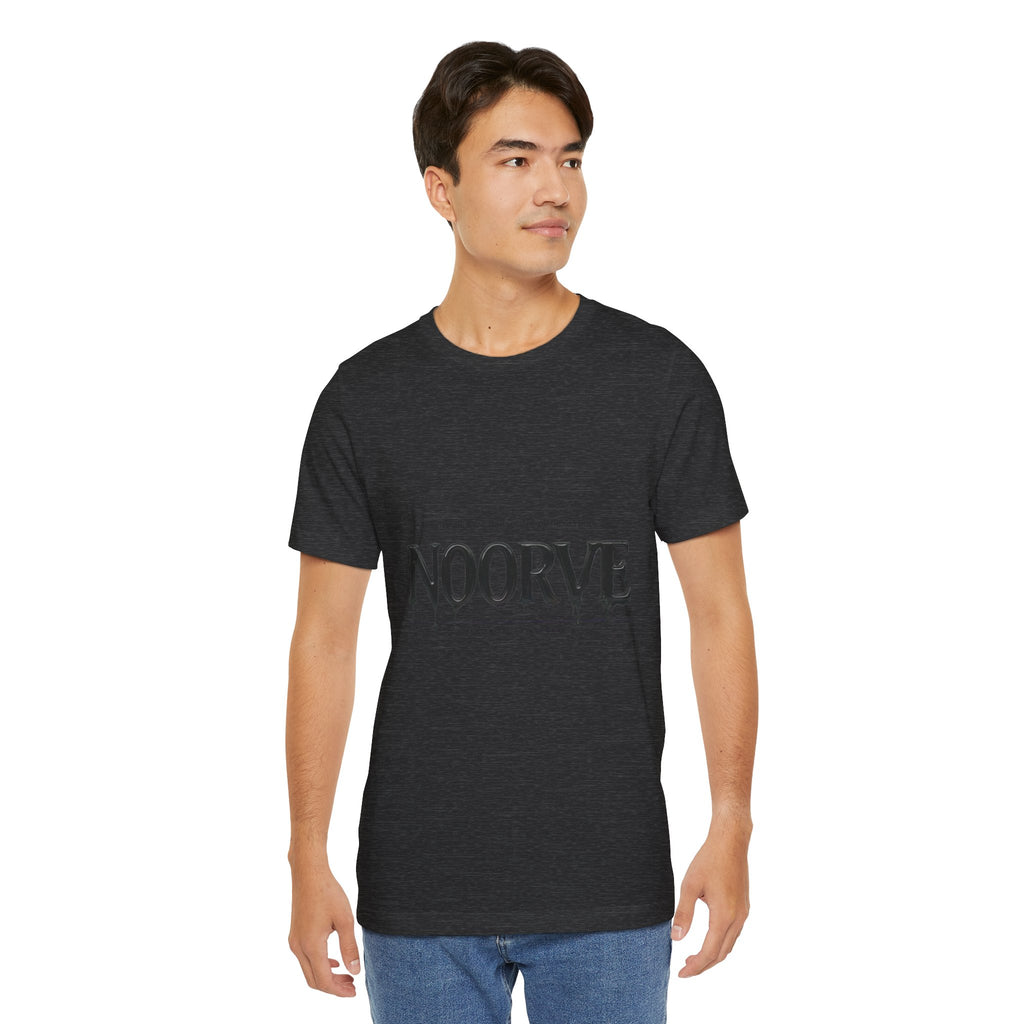 Noorve Drip Logo T-Shirt — Graphic White Tee with Gothic Dripping Text