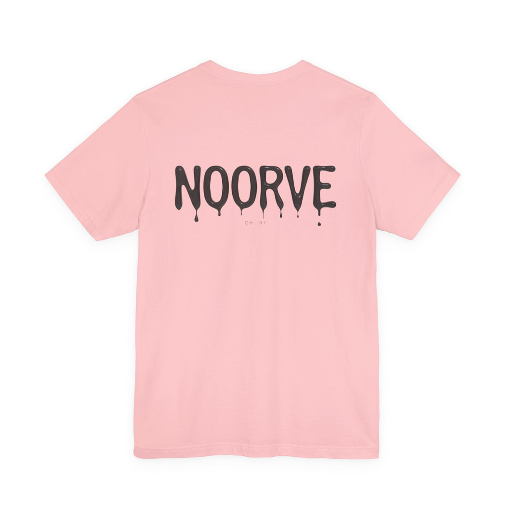Noorve Drip Logo T-Shirt — Graphic White Tee with Gothic Dripping Text