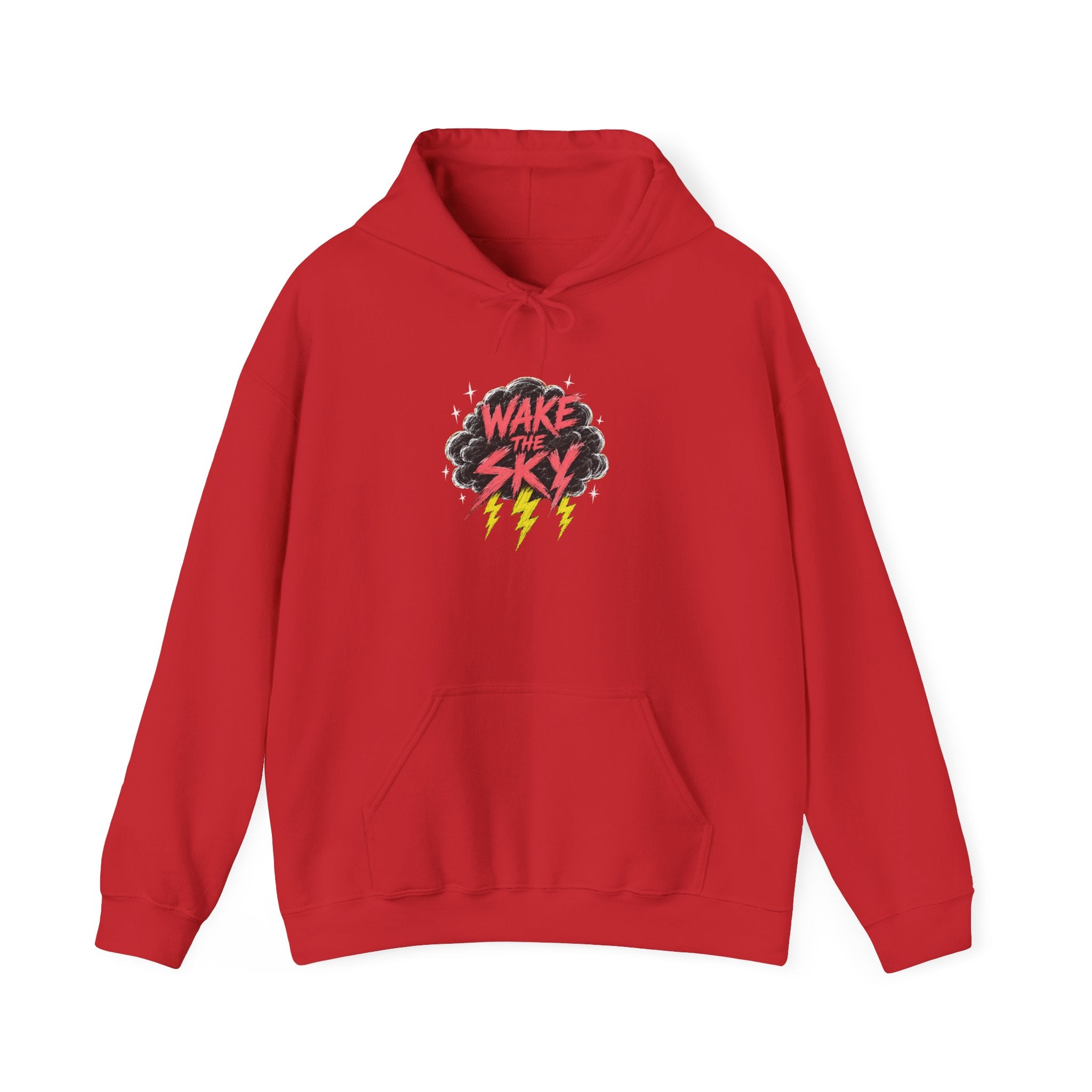 Midnight Snack Crew Hoodie — 'Wake the Sky' Raccoon Graphic Hooded Sweatshirt