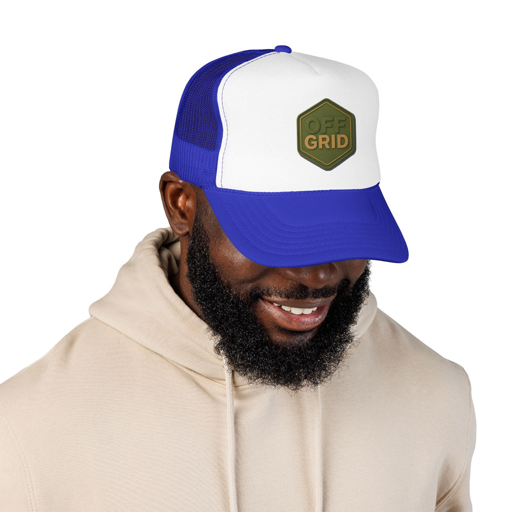 Off Grid Trucker Hat — Outdoor Adventure Foam Mesh Cap