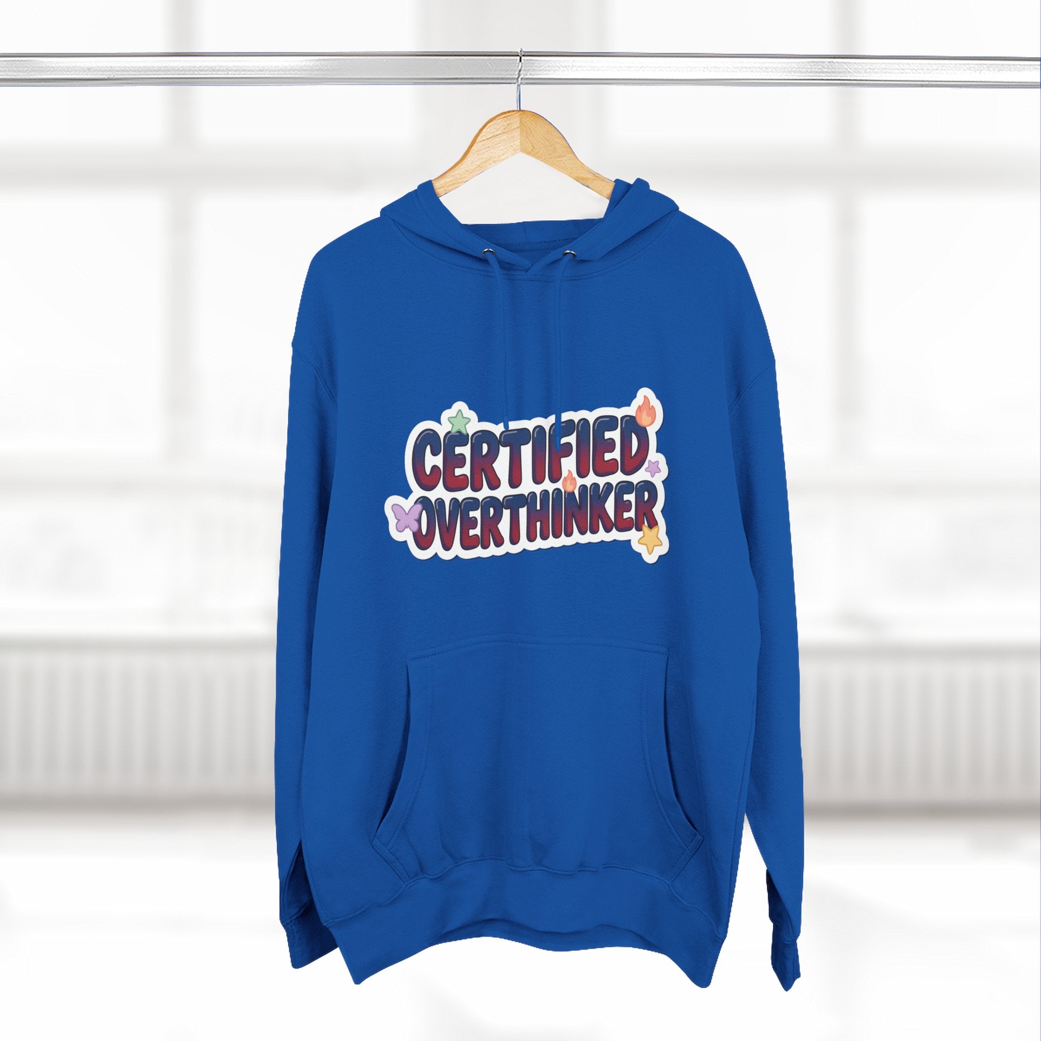 Hoodie — 'Certified Overthinker' & 'Anti Surfing Sun Club' Graphic Pullover