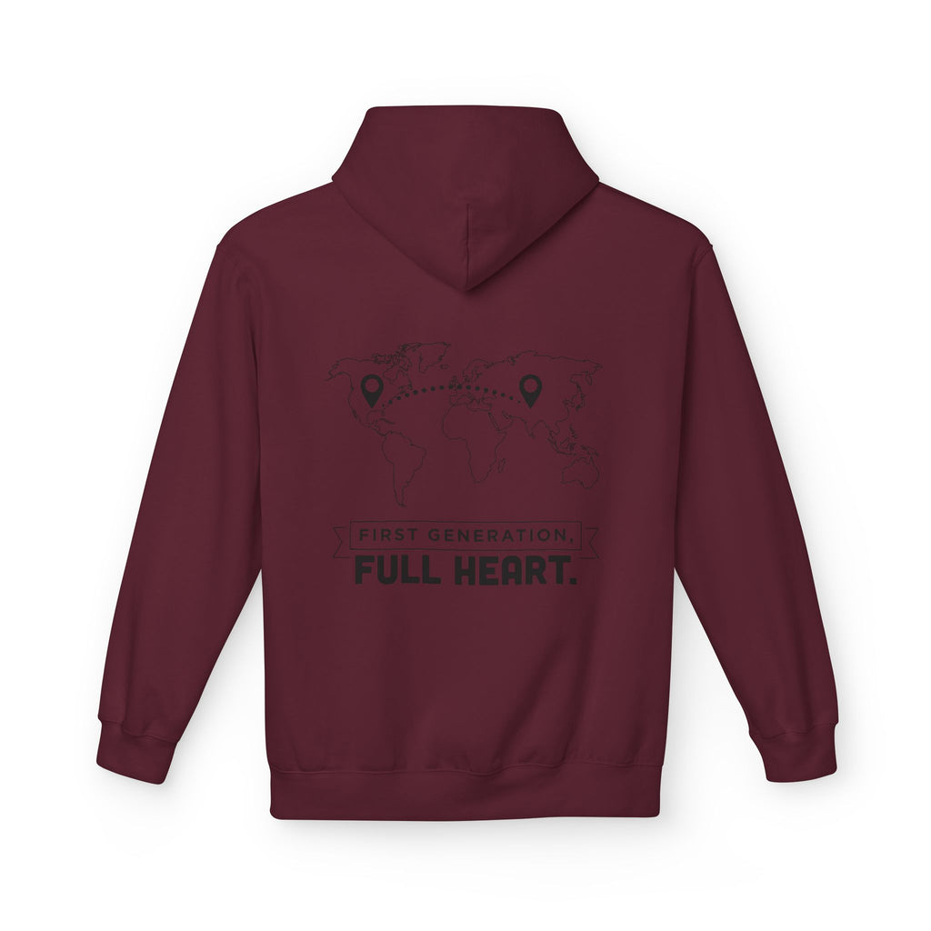 NoCrve 'First Generation, Full Heart' Hoodie — Inspirational Travel Map Pullover
