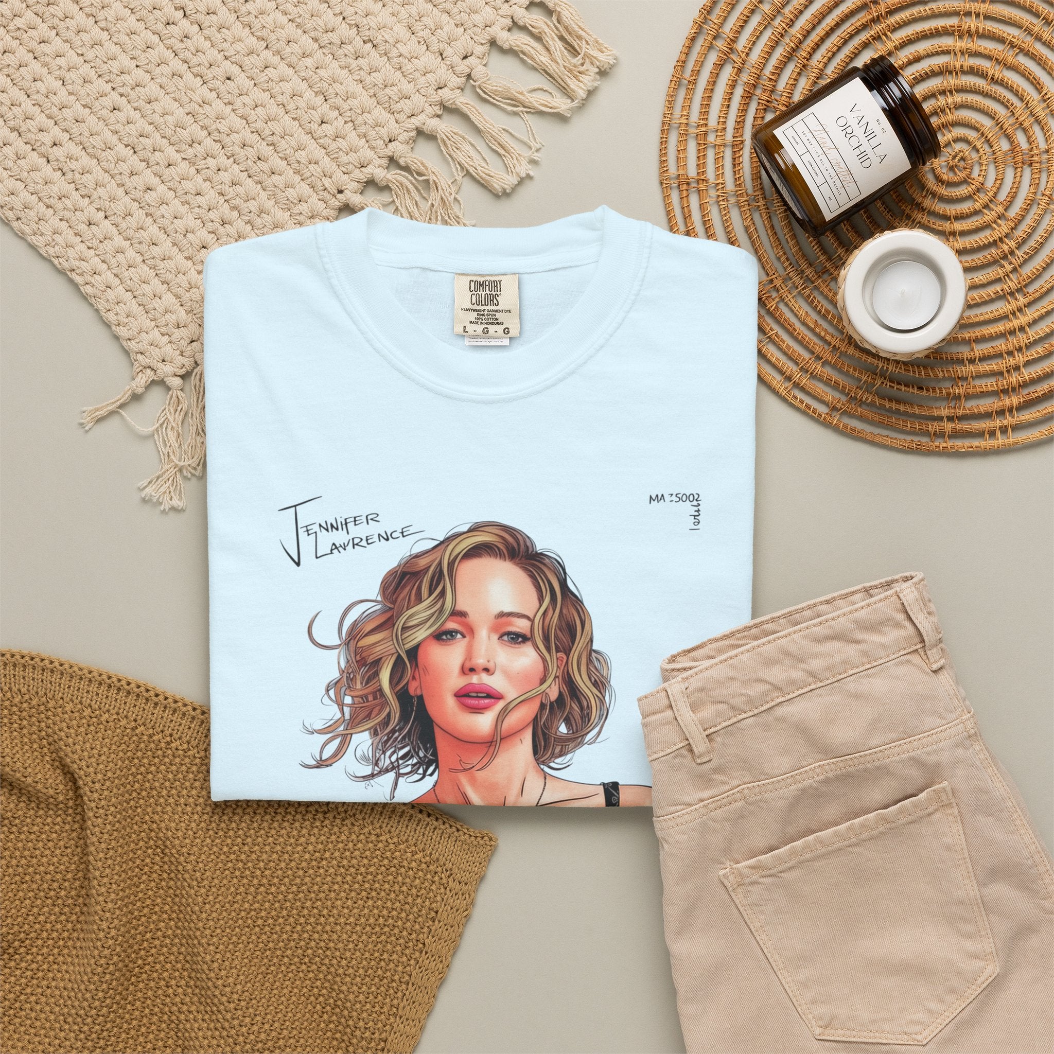 La Vie Est Belle Graphic T-Shirt — Feminine Portrait & Floral Back Print