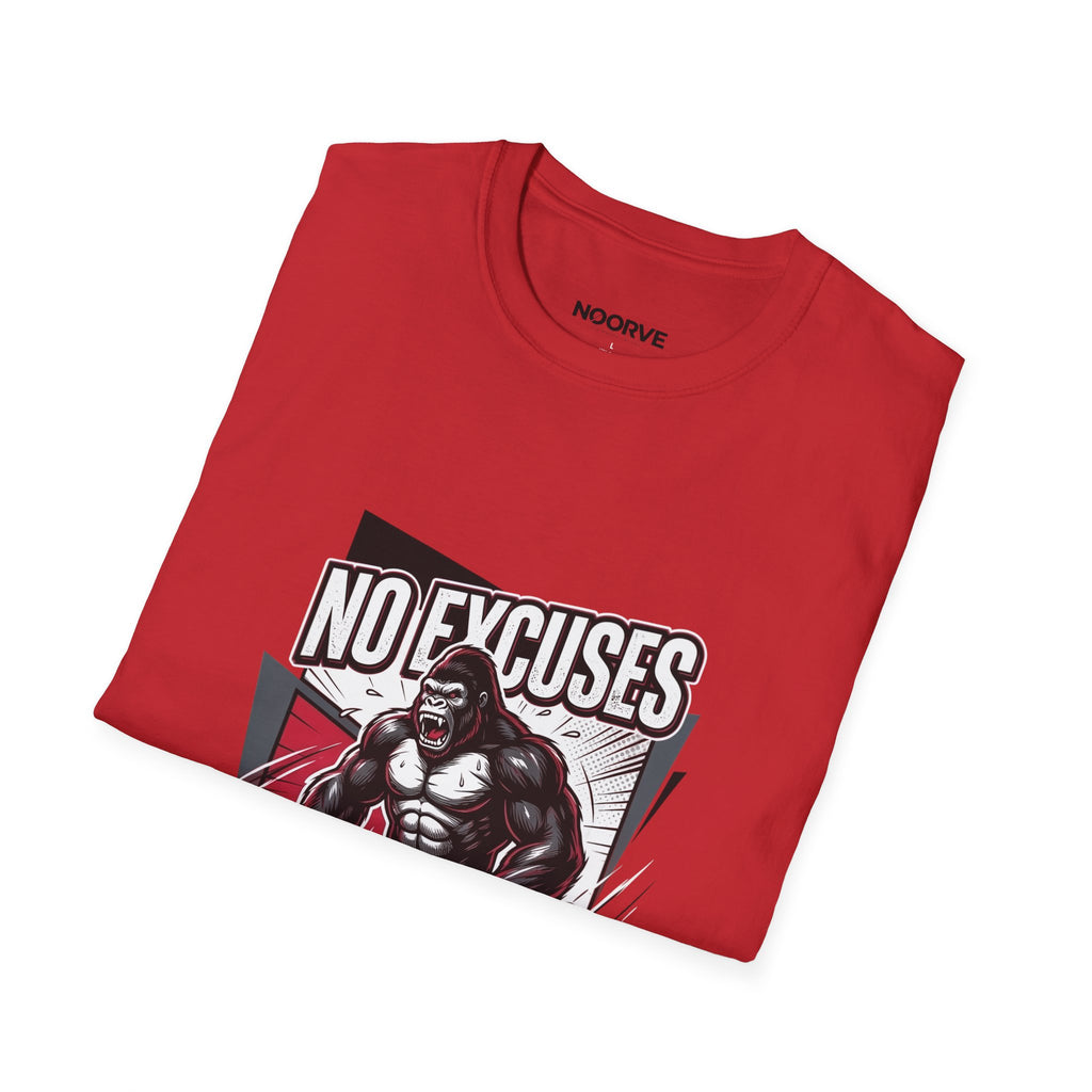 No Excuses T-Shirt — Motivational Gym Gorilla Fitness Tee