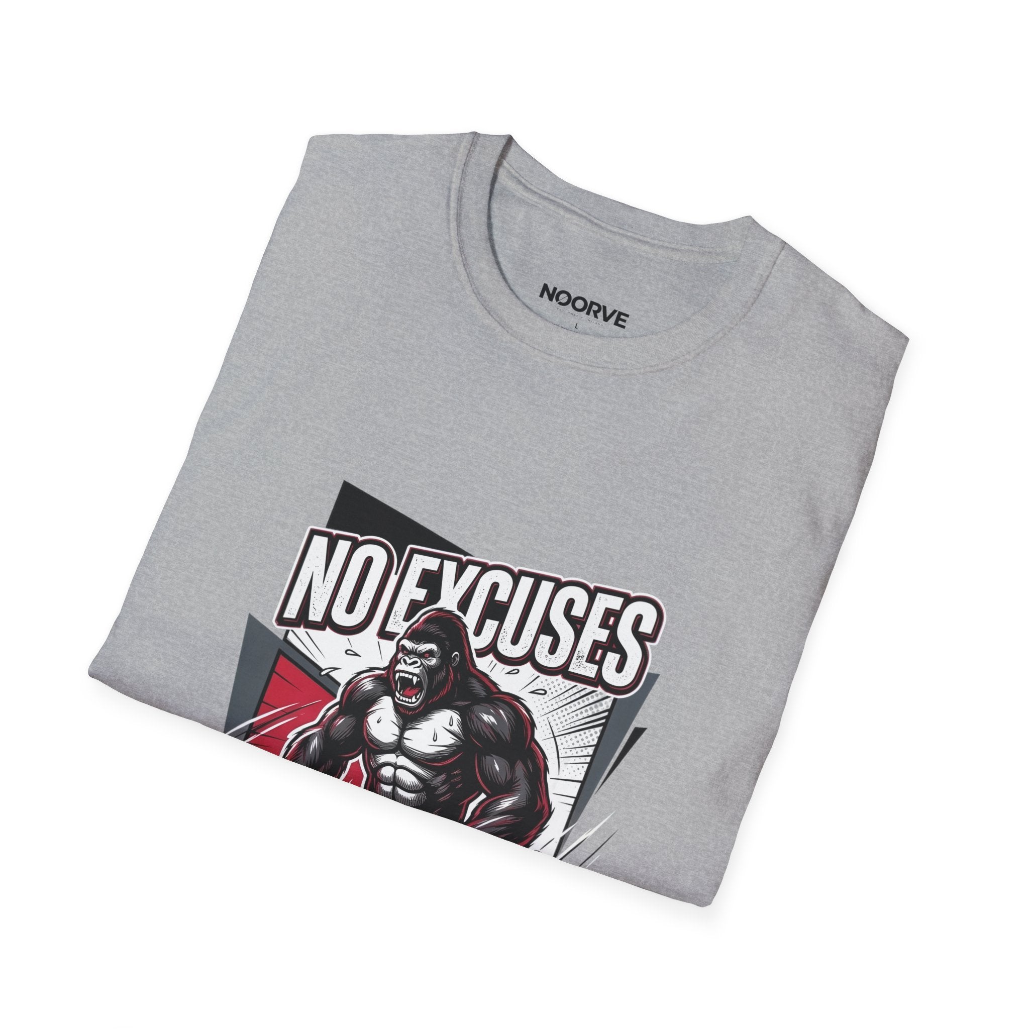 No Excuses T-Shirt — Motivational Gym Gorilla Fitness Tee