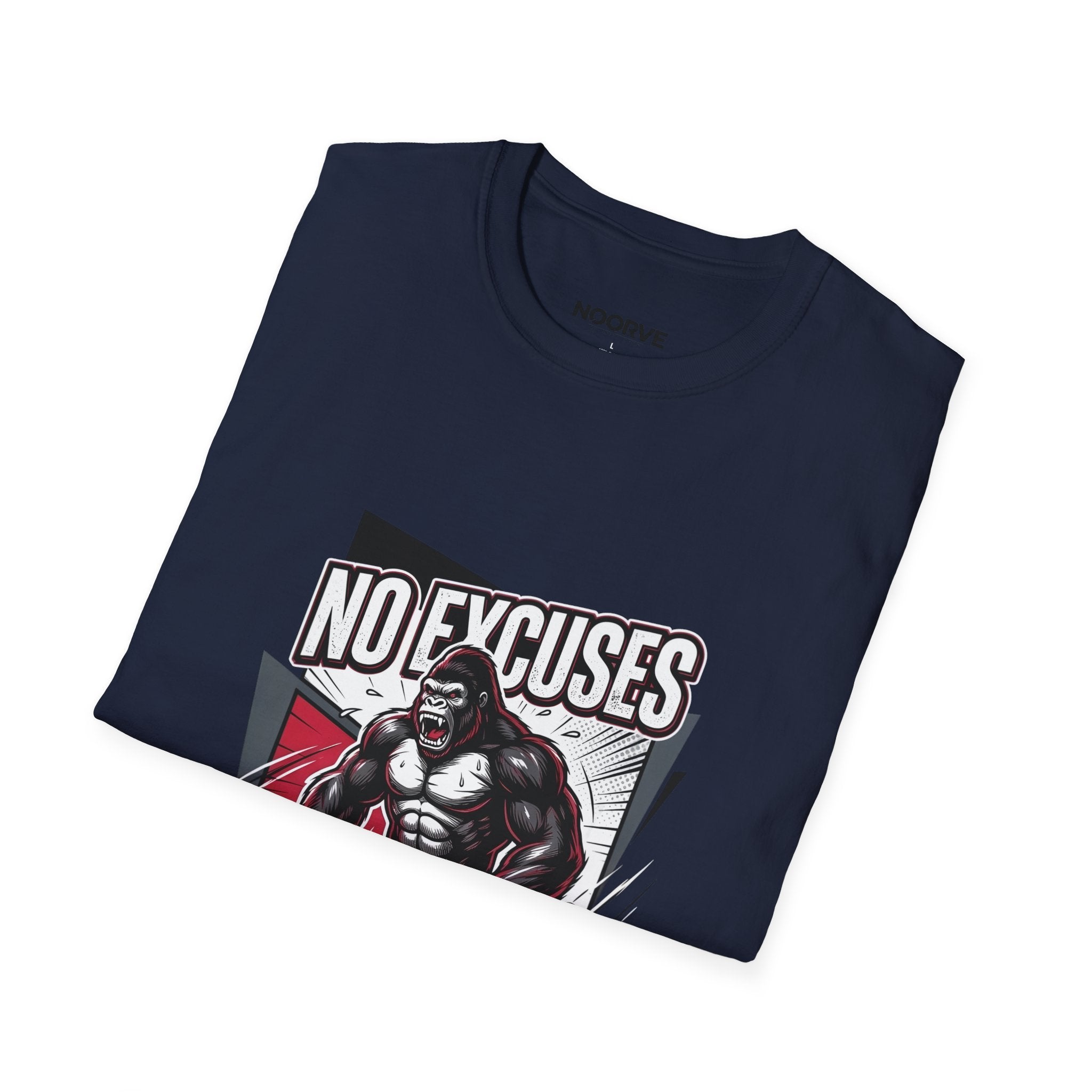 No Excuses T-Shirt — Motivational Gym Gorilla Fitness Tee
