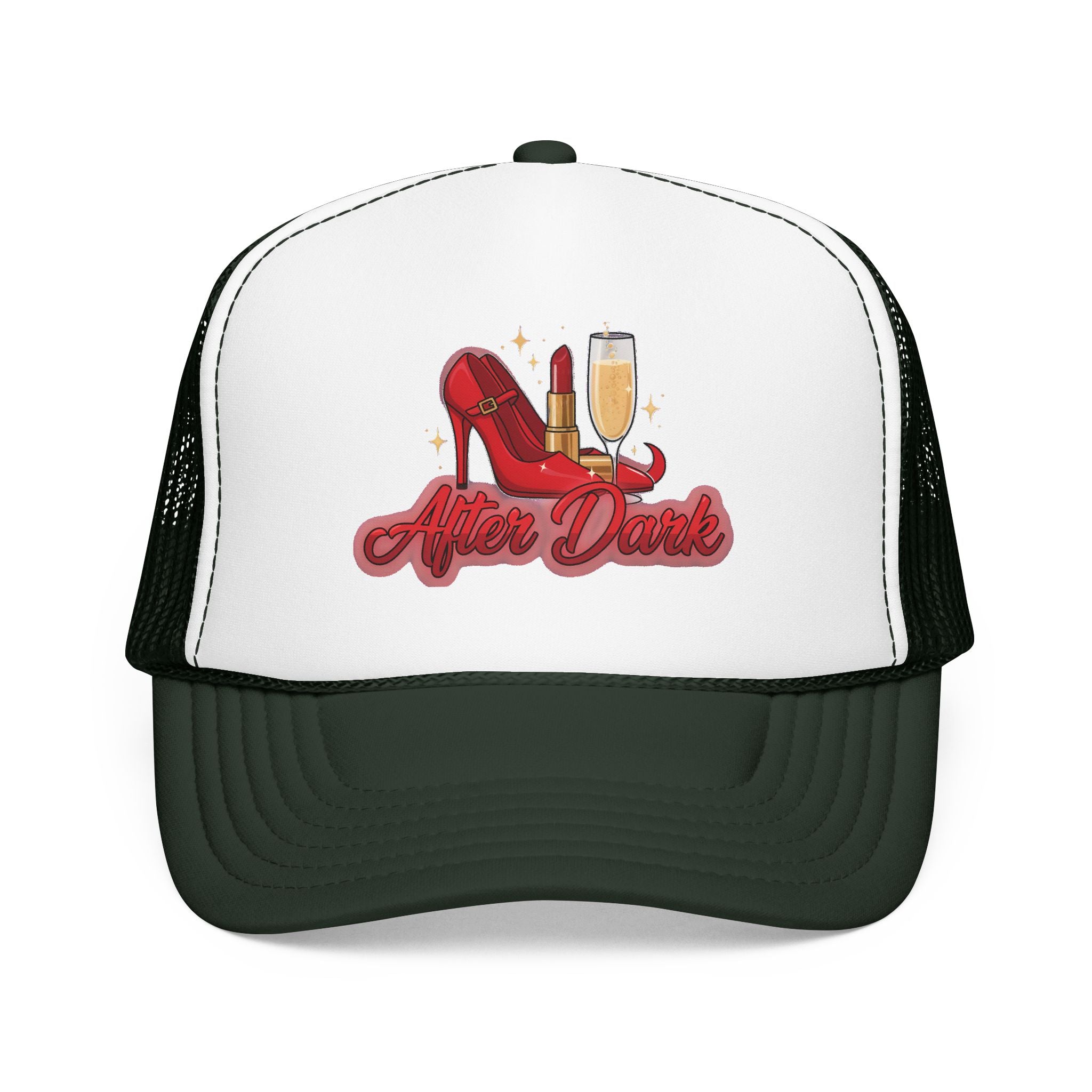 After Dark Trucker Hat — Red Heels & Champagne Foam Cap | Noorve | Hats