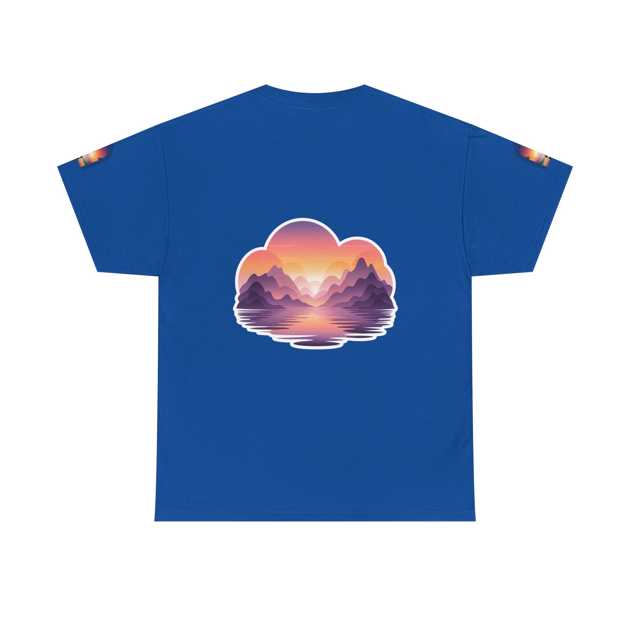 Sunset Mountain Landscape Tee - Retro Nature Graphic T-Shirt
