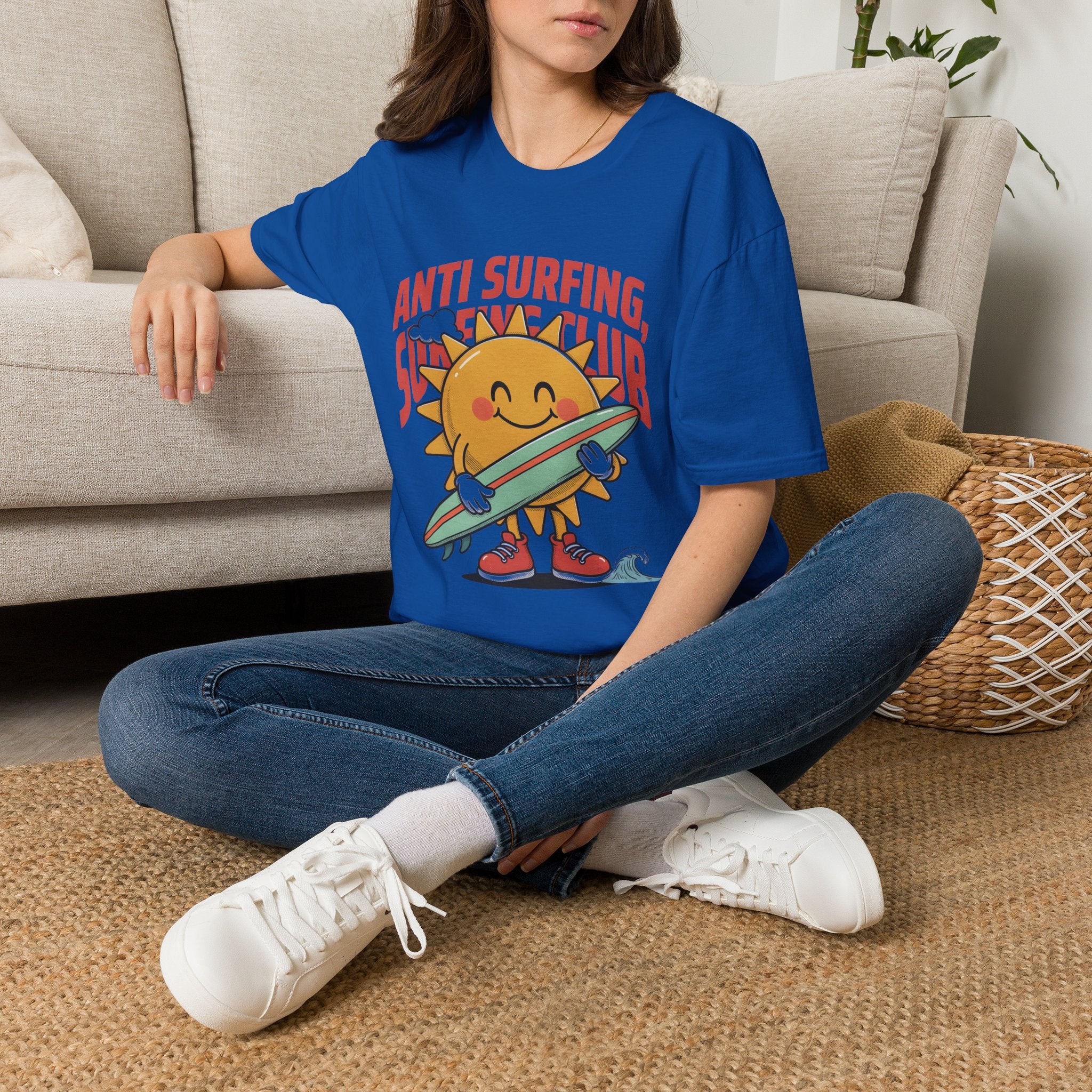 Anti Surfing Sun Club T-Shirt — Funny Retro Surfing Graphic Tee