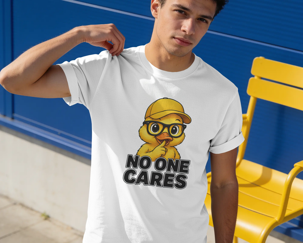 T-Shirt — Shhh... No One Cares Funny Emoji Graphic Tee | Noorve | T-Shirt