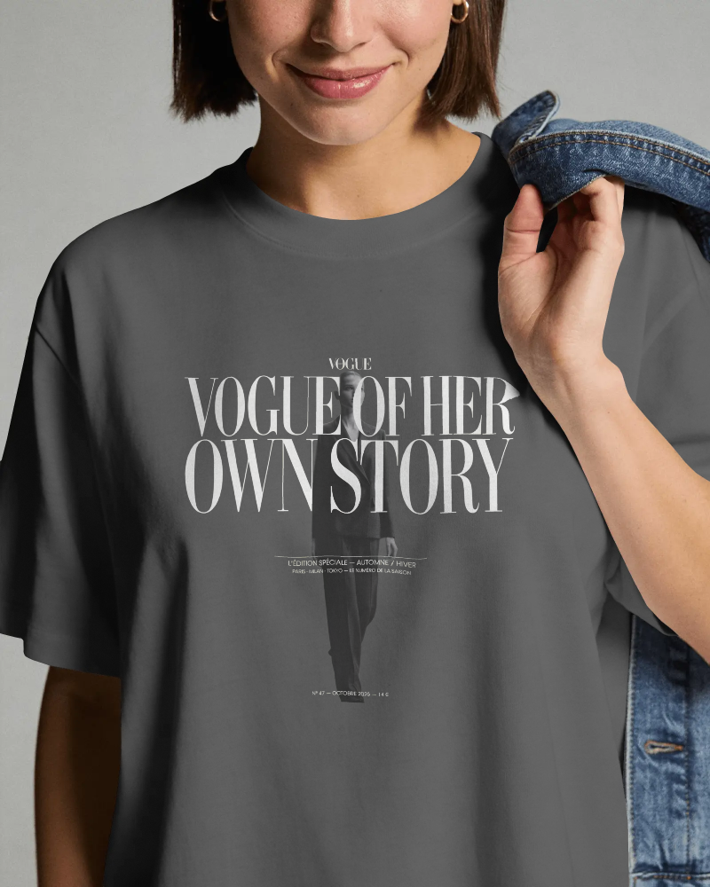 Vogue Of Her Own Story T‑Shirt — Feminine Empowerment Graphic Tee