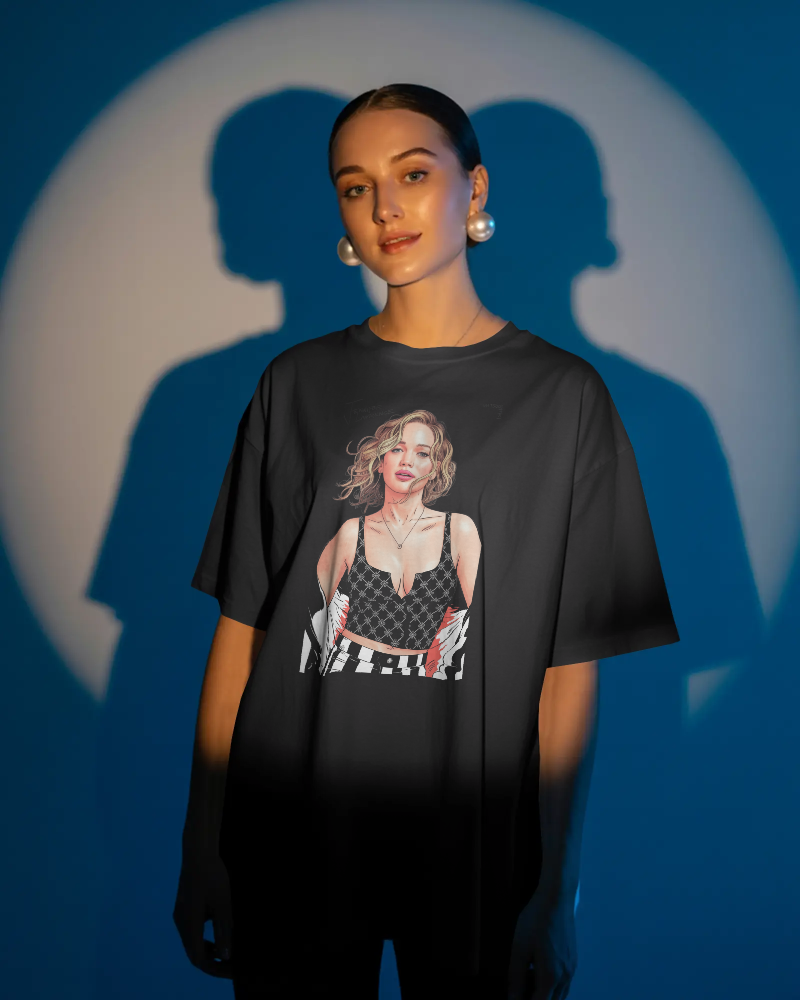 La Vie Est Belle Graphic T-Shirt — Feminine Portrait & Floral Back Print