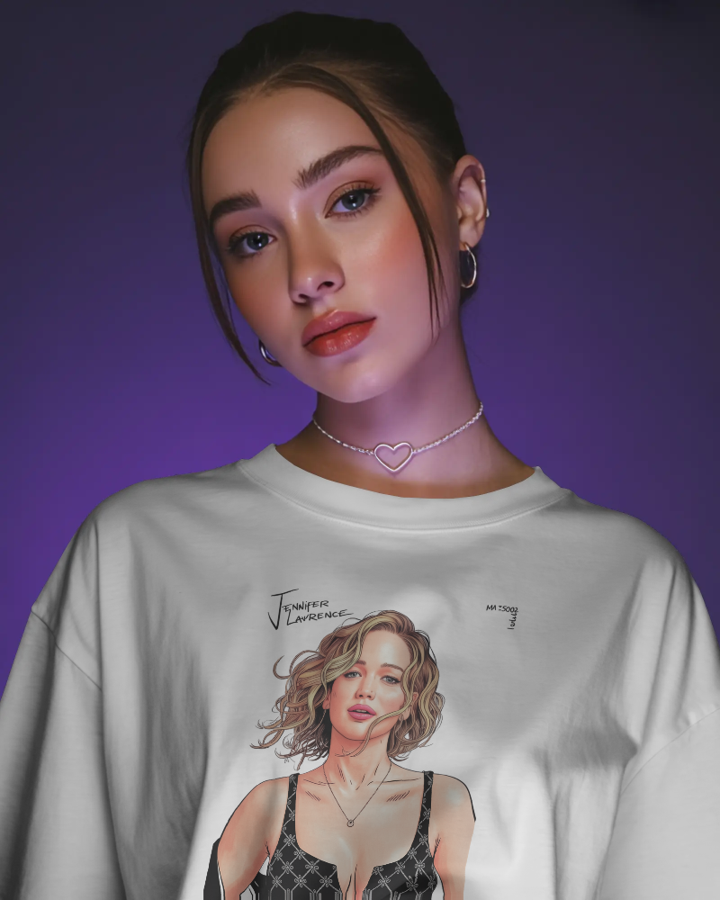 La Vie Est Belle Graphic T-Shirt — Feminine Portrait & Floral Back Print | Noorve | T-Shirt