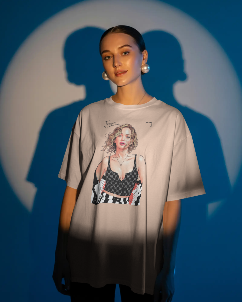 La Vie Est Belle Graphic T-Shirt — Feminine Portrait & Floral Back Print | Noorve | T-Shirt