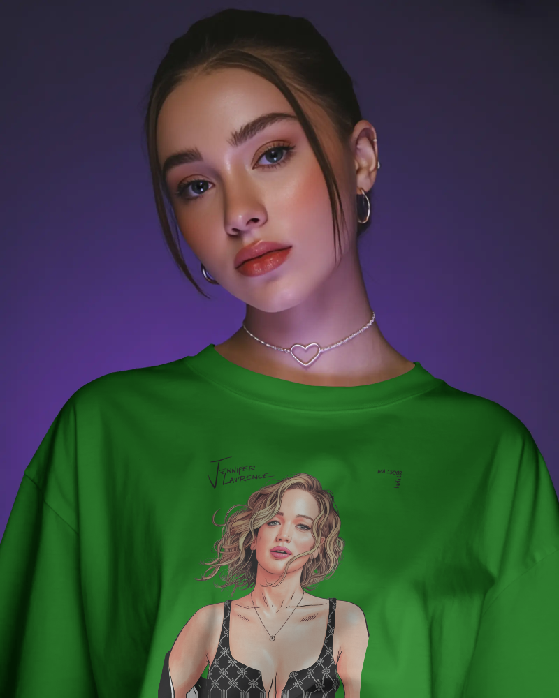 La Vie Est Belle Graphic T-Shirt — Feminine Portrait & Floral Back Print | Noorve | T-Shirt