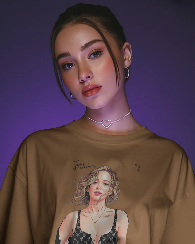 La Vie Est Belle Graphic T-Shirt — Feminine Portrait & Floral Back Print | Noorve | T-Shirt