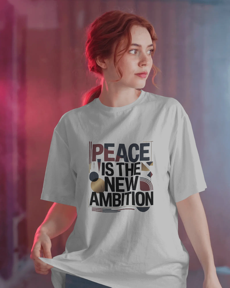 Peace Is The New Ambition T-Shirt — Modern Typography Peace Tee | Noorve | T-Shirt