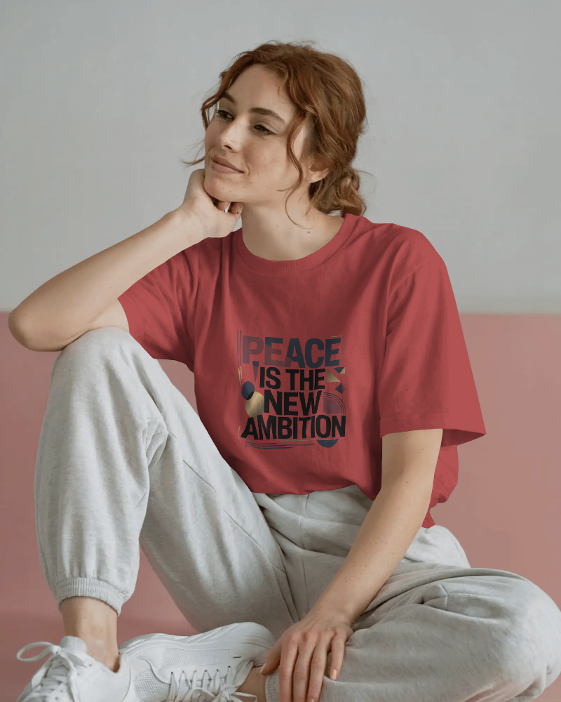Peace Is The New Ambition T-Shirt — Modern Typography Peace Tee | Noorve | T-Shirt