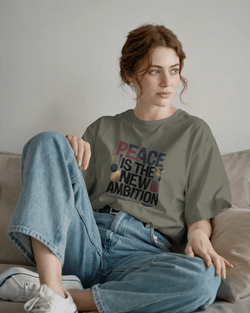 Peace Is The New Ambition T-Shirt — Modern Typography Peace Tee | Noorve | T-Shirt