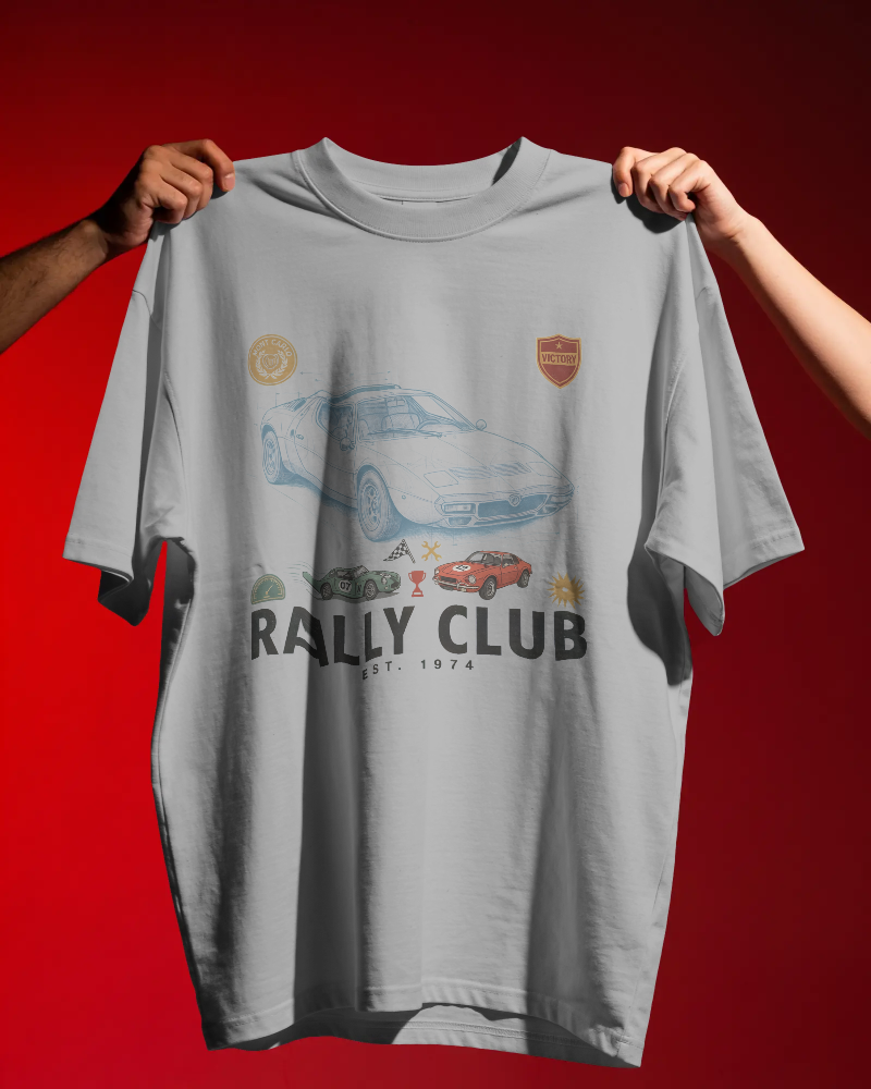 Rally Club Vintage Sports Car T-Shirt — Classic Rally Driving Tee