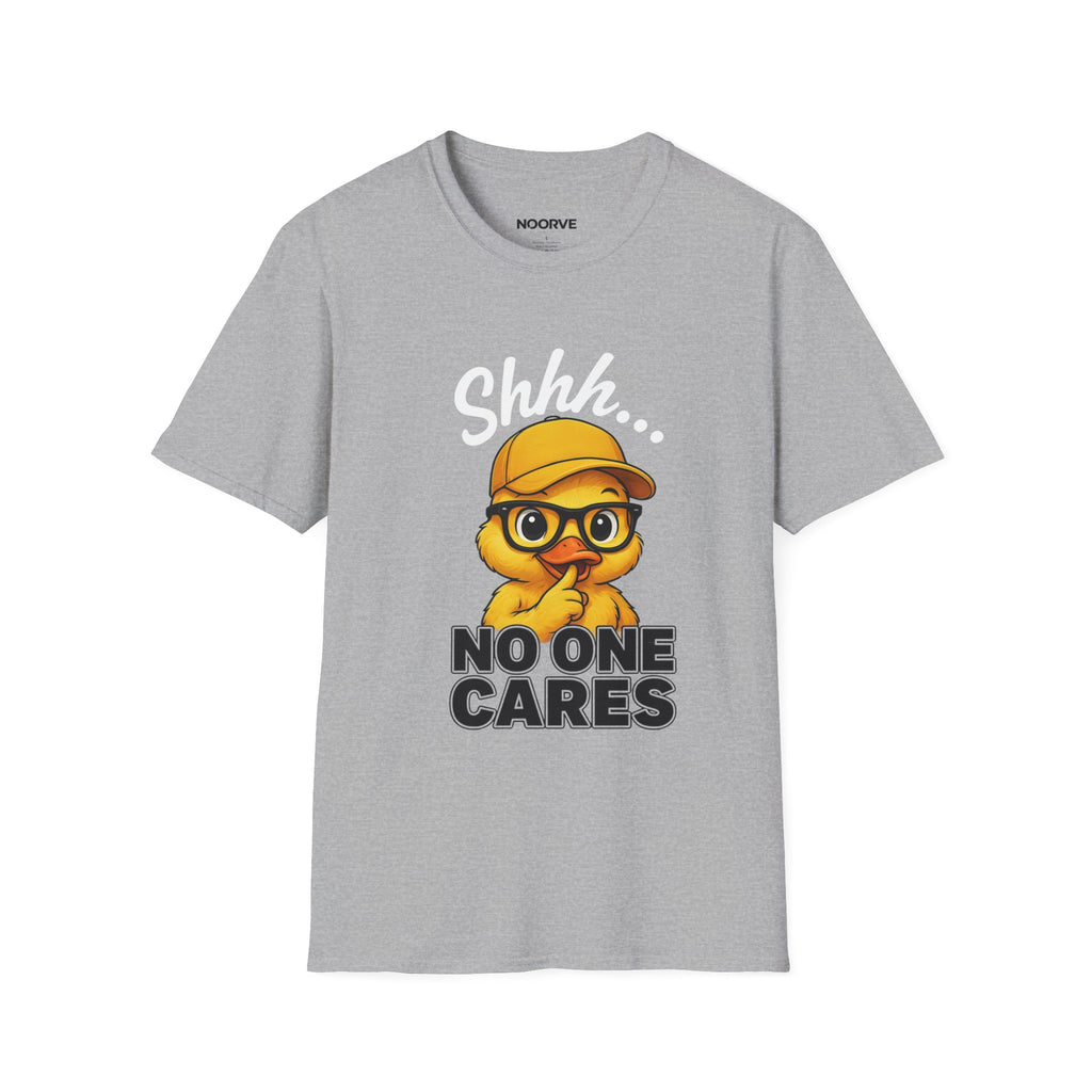 T-Shirt — Shhh... No One Cares Funny Emoji Graphic Tee | Noorve | T-Shirt